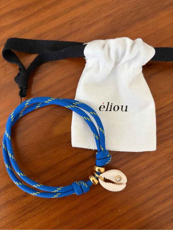 Eliou Jewelry - éliou Blue Rope Anklet with Shell & Gold Accents